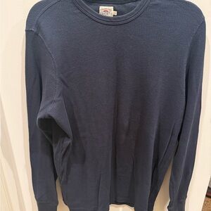 Men’s Faherty Navy Waffle-Knit Long Sleeve Crew